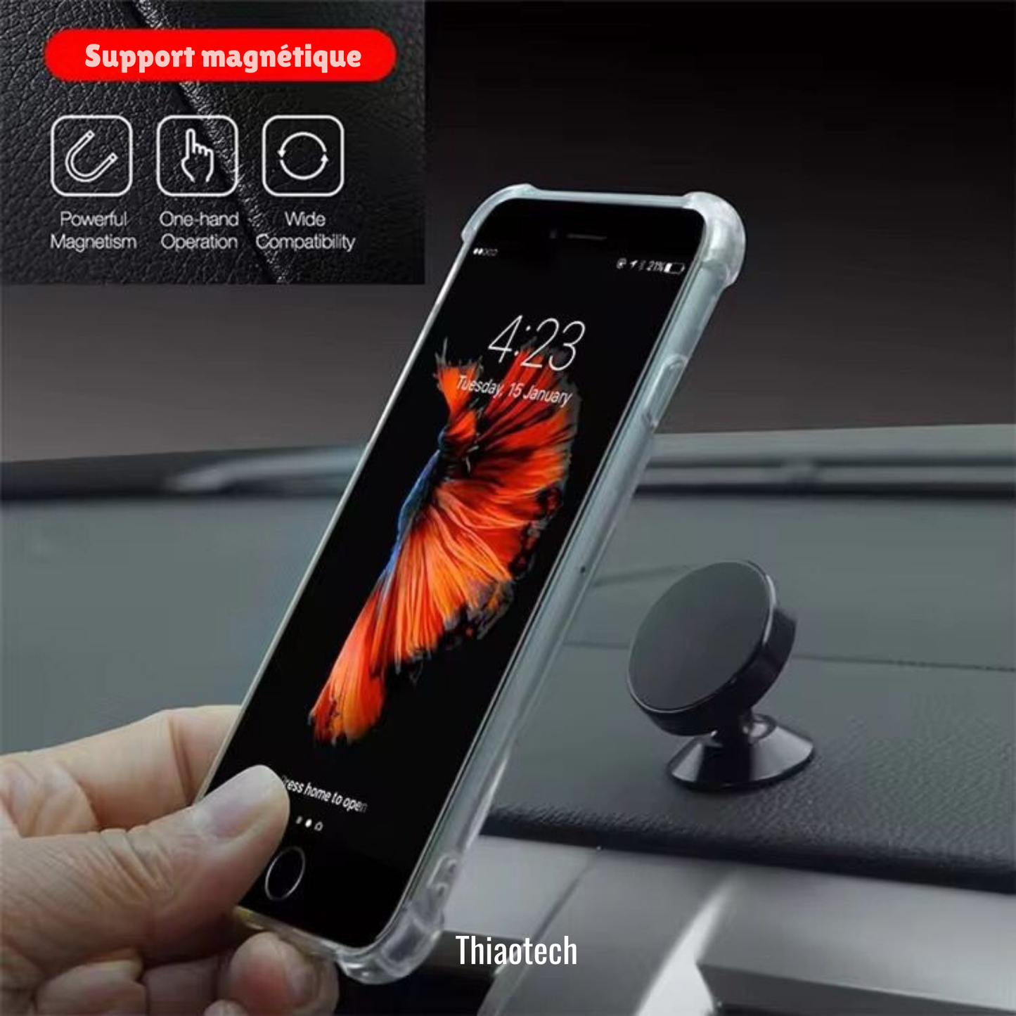 Support Téléphone Voiture Magnétique MagSafe