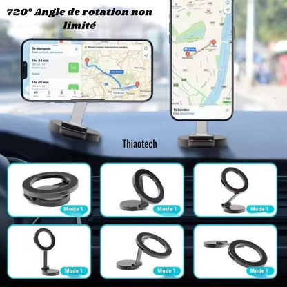 Support Téléphone Voiture Magnétique Pliant 360°